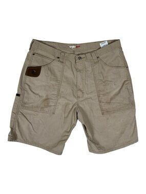 Wrangler Riggs Workwear Beige Khaki  Carpenter  Shorts Size 38 Ripstop Utility